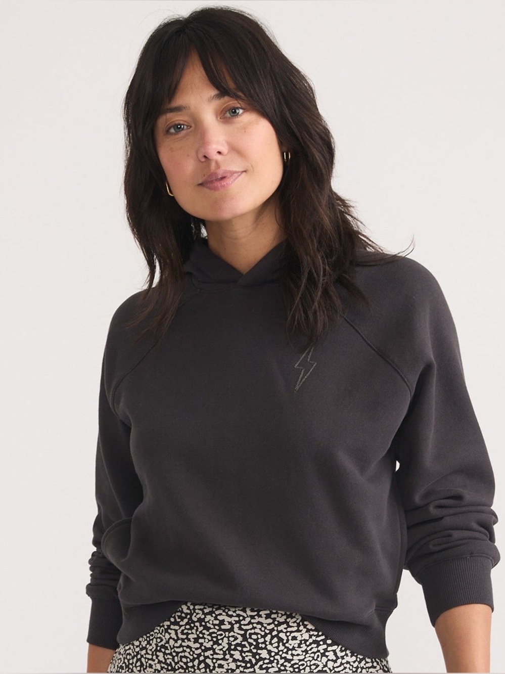 Marine Layer‎ Anytime Hoodie in Washed Black Size Small Womens